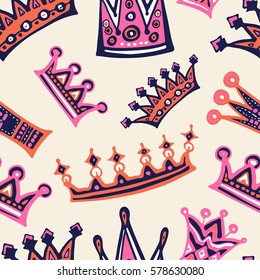 Beautiful seamless pattern  with royal crowns.  Vector illustration
royal crowns.