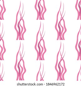 Beautiful seamless pattern with sea pink algae on a white background. Sea plants flat style. Cartoon wildlife for web pages.
Stock vector illustration for decor and design, textiles,
wallpaper