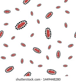 Beautiful Seamless pattern Smear paint red color in black frame. Perfect for your design, textile, pattern fills, box, posters, cards, web page background etc. Pattern under the mask. Vector.