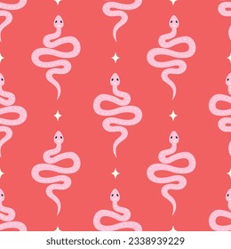 Beautiful seamless pattern with snakes. Vector illustration