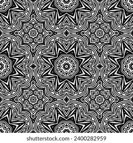 Beautiful seamless pattern with snowflake circle. Vector illustration. Winter background for Christmas or New Year design. Winter motifs,