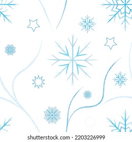  beautiful seamless pattern of snowflakes on a light background