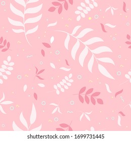 Beautiful seamless pattern with spring flowers. Bright illustration, can be used for wrapping paper, wedding invitation, wallpaper and textile. Vector illustration