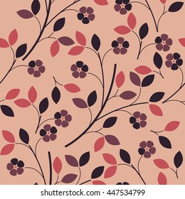 Beautiful seamless pattern with summer flowers and leaves can be used for design fabric, wallpaper, linen, tile and more creative designs.