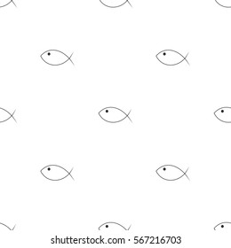 Beautiful seamless pattern of the symbolic image of a fish