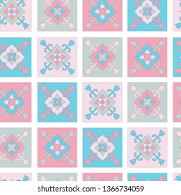 Beautiful seamless pattern of tiles with Oriental ornament