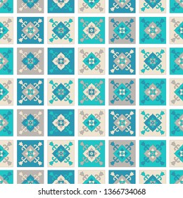 Beautiful seamless pattern of tiles with Oriental ornament