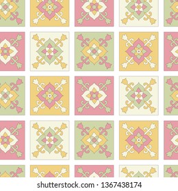 Beautiful seamless pattern of tiles with Oriental ornament