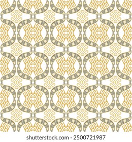 Beautiful seamless pattern with tribal ethnic greece ancient style greek meander, curves, shapes, lines. Elegant greek background. Vector modern ornaments. Abstract ornate design.  Endless texture.