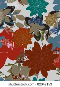 Beautiful seamless pattern a vector floral