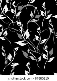 beautiful seamless pattern a vector floral Black white