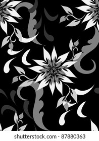 beautiful seamless pattern a vector floral Black white