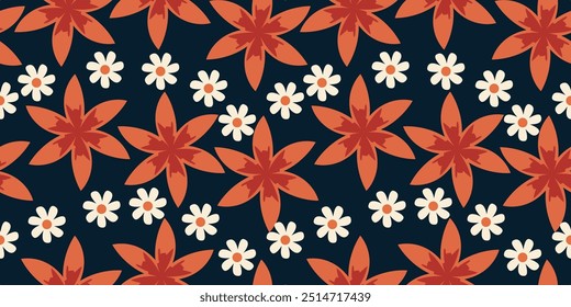 Beautiful seamless pattern vector with flowers. Floral background. for fabric fashion, and wallpaper