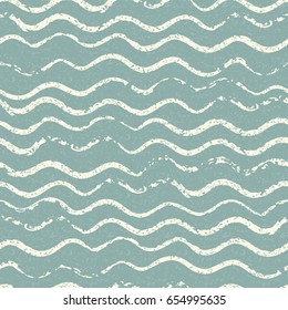 Beautiful seamless pattern with wavy brush strokes. vintage monochrome background. Ornamental print for t-shirts. Ornament for wrapping paper