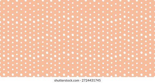 Belo padrão sem emenda em pontos de polca branco desigual. Manchas abstratas, formas. Vetor. Para papel de parede, têxteis, embalagens, fundos ou sites. Ponto Polka.