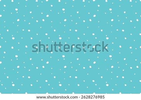 Beautiful seamless pattern with white uneven polka dots on  blue background. Abstract spots.  For wallpaper, textiles, packaging wrappers, packaging.