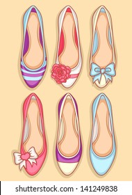 Beautiful seamless pattern with women's shoes 