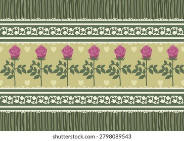 beautiful seamless pink rose pattern on earth-tone background for textile suitable for clothes and interior design it gives lovely design of floral background floral wallpaper and floral bg. I drew it myself and it's not AI generated!