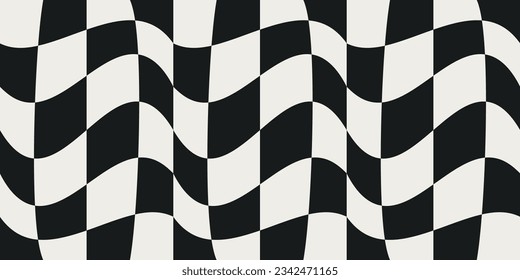 Hermosa y perfecta bandera de carreras. Patrón de verificación sin fisuras del vector en blanco y negro. Para el embalaje, cualquier superficie en la que deba haber un fondo sin fisuras.