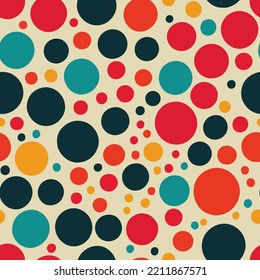 A beautiful seamless repeatable pattern of colourful dots