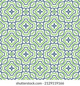 Beautiful seamless repeated surface patterns in the shades of blue green and yellow