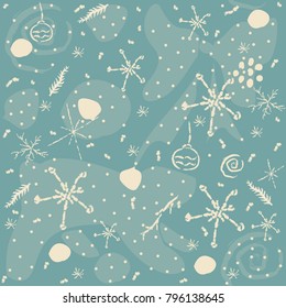 Beautiful seamless repeating winter pattern. Vector Illustration