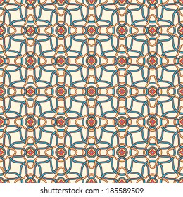 beautiful seamless retro background with abstract pattern with small flowers and circles. vector illustration 