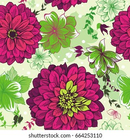 Beautiful Seamless romantic pattern for textile design in vintage style, vector illustration
