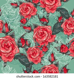 Beautiful Seamless Rose Background  