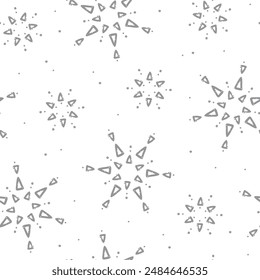 Beautiful seamless snowflake patterns series in romantic decorative shabby chic stamp ink old paper