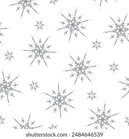 Beautiful seamless snowflake patterns series in romantic decorative shabby chic stamp ink old paper