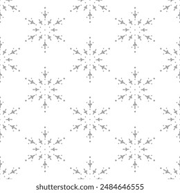 Beautiful seamless snowflake patterns series in romantic decorative shabby chic stamp ink old paper