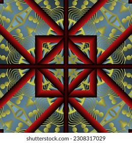 Beautiful seamless textured abstract background in red, yellow, blue and black colors