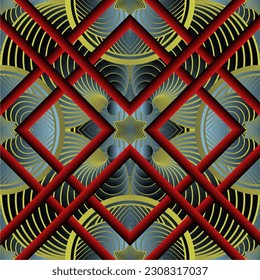 Beautiful seamless textured abstract background in red, yellow, blue and black colors