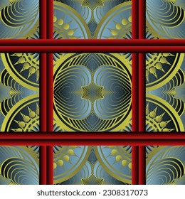 Beautiful seamless textured abstract background in red, yellow, blue and black colors