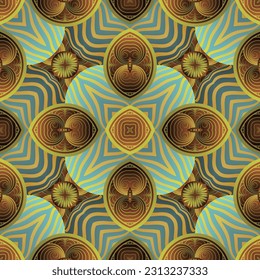 Beautiful seamless textured abstract background in green, golden yellow and brown colors