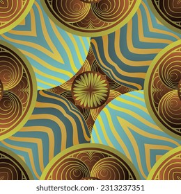 Beautiful seamless textured abstract background in green, golden yellow and brown colors