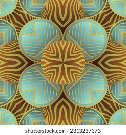 Beautiful seamless textured abstract background in green, golden yellow and brown colors