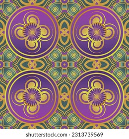 Beautiful seamless textured abstract background in green, yellow and purplish red colors