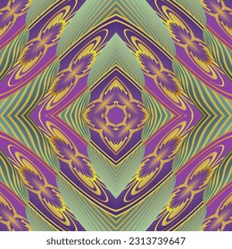 Beautiful seamless textured abstract background in green, yellow and purplish red colors