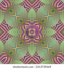 Beautiful seamless textured abstract background in green, yellow and purplish red colors