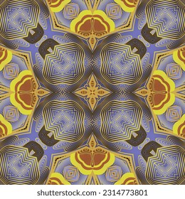 Beautiful seamless textured abstract background in purple brown and yellow colors