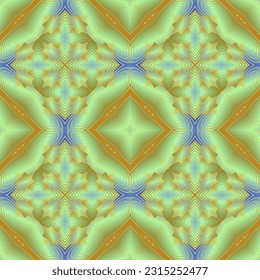 Beautiful seamless textured abstract background in green, blue and yellow lines