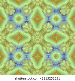 Beautiful seamless textured abstract background in green, blue and yellow lines