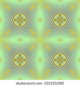 Beautiful seamless textured abstract background in green, blue and yellow lines