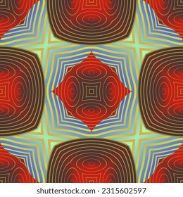 Beautiful seamless textured abstract background in green, red, blue and golden yellow colors