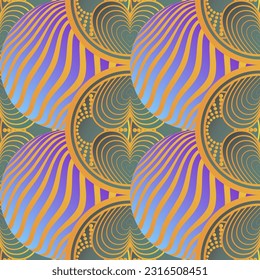 Beautiful seamless textured abstract background in blue, green, pink and yellow gold colors