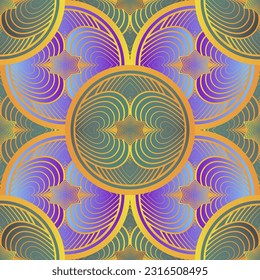 Beautiful seamless textured abstract background in blue, green, pink and yellow gold colors