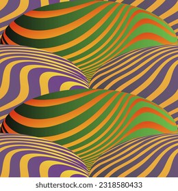 Beautiful seamless textured abstract background in green purple and yellow colors