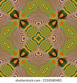 Beautiful seamless textured abstract background in green purple and yellow colors